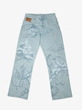 Washed Jeans With Cupid Print