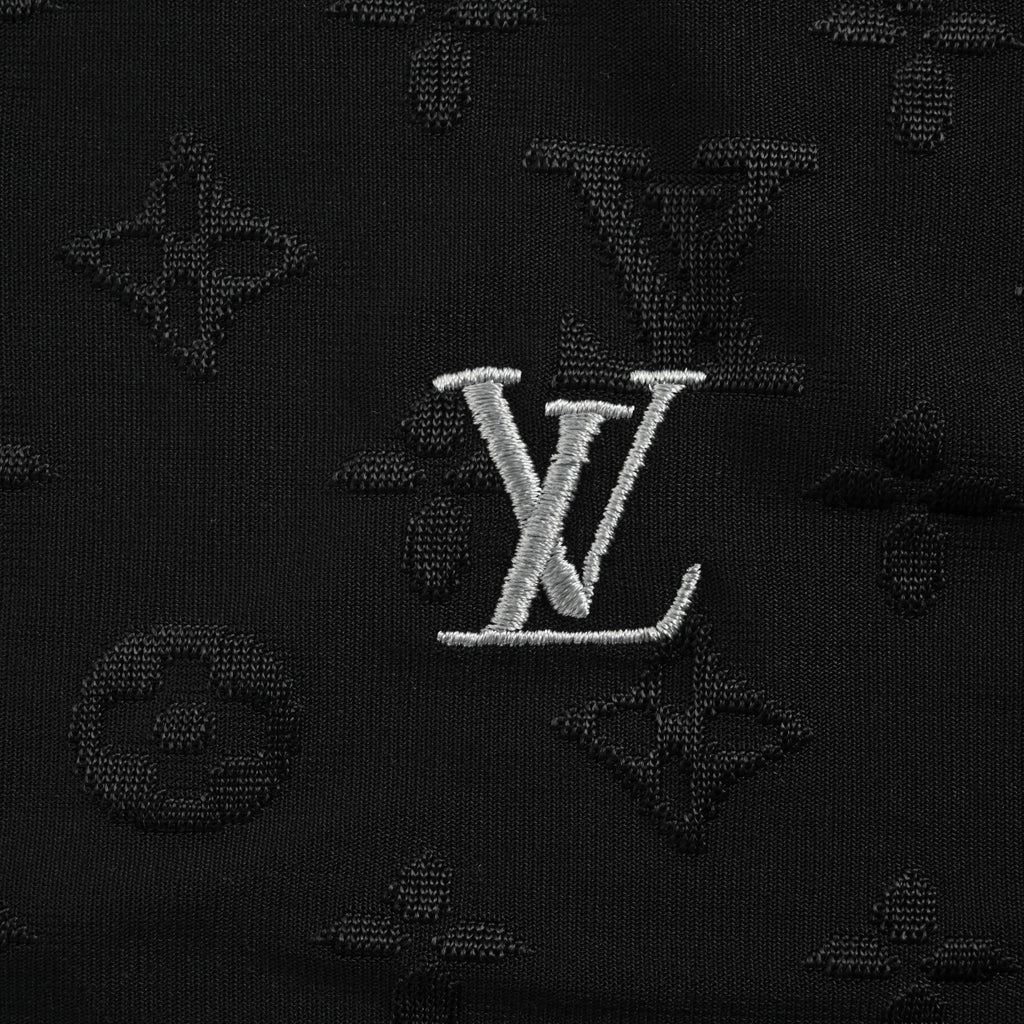 Louis Vuitton 2026SS Monogram Clover Embroidered Logo Short Sleeve T-Shirt - Black