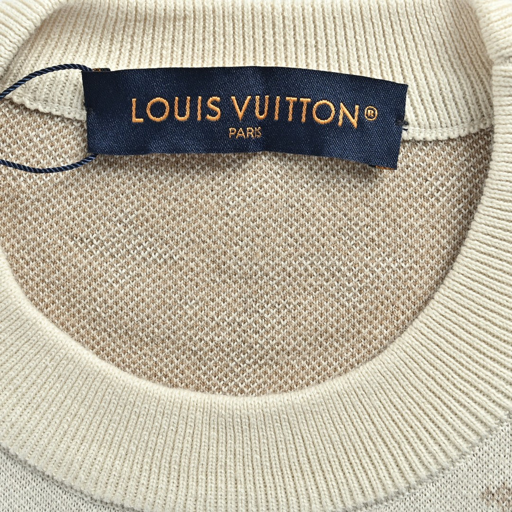 Louis Vuitton LV Khaki Gradient All-Over Monogram Knit Sweater