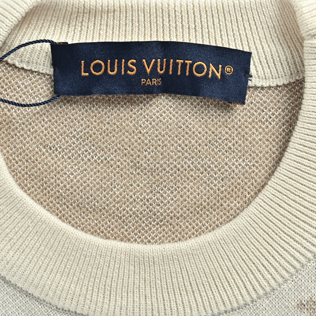 Louis Vuitton LV Khaki Gradient All-Over Monogram Knit Sweater
