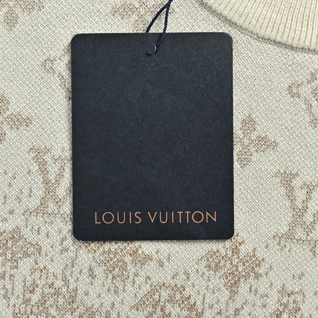 Louis Vuitton LV Khaki Gradient All-Over Monogram Knit Sweater