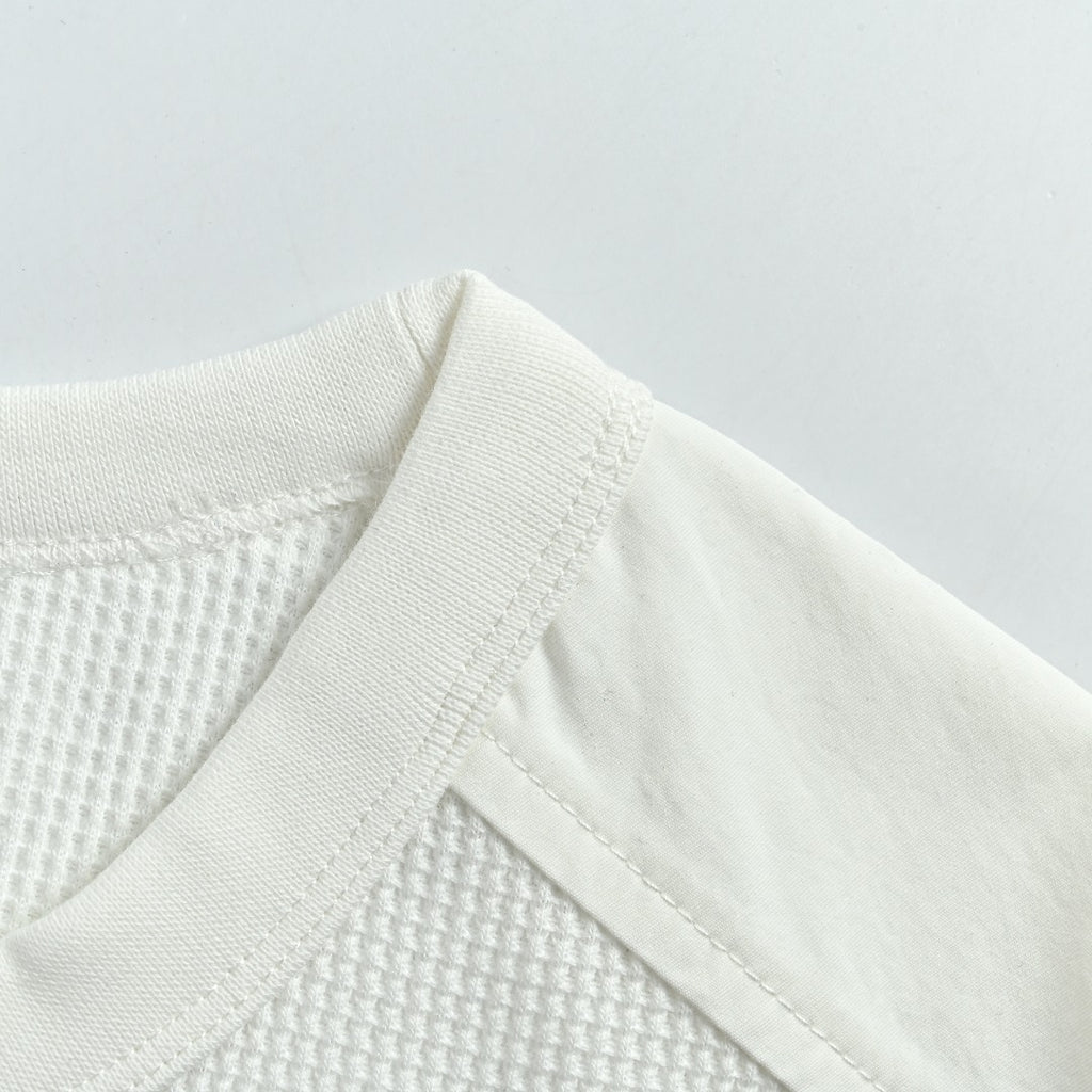 Louis Vuitton LV Two-Tone Textured Monogram Long Sleeve T-Shirt - White