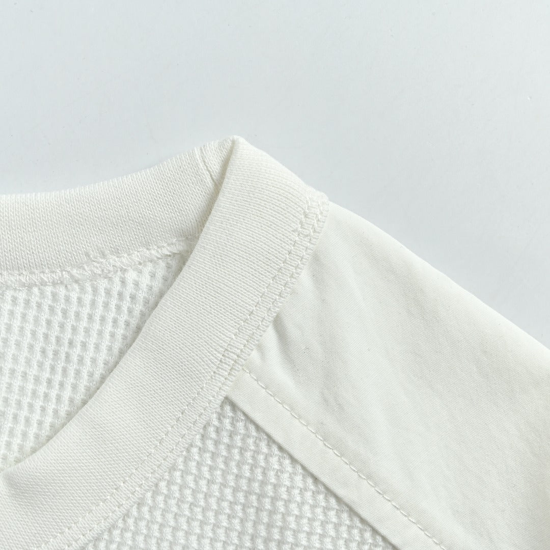 Louis Vuitton LV Two-Tone Textured Monogram Long Sleeve T-Shirt - White