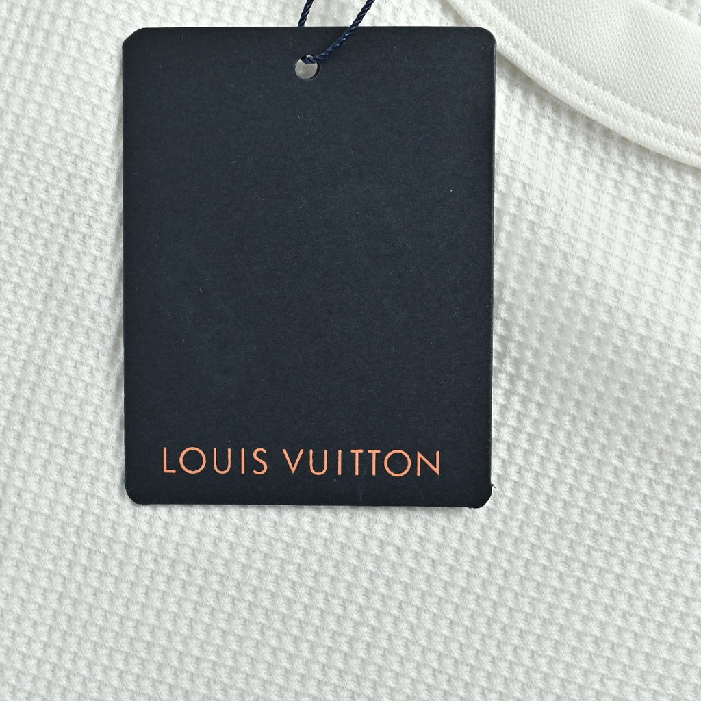 Louis Vuitton LV Two-Tone Textured Monogram Long Sleeve T-Shirt - White