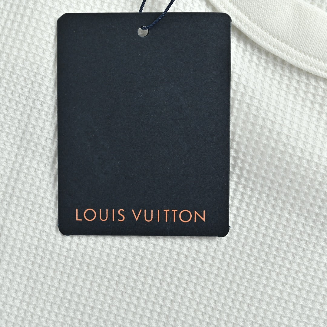 Louis Vuitton LV Two-Tone Textured Monogram Long Sleeve T-Shirt - White