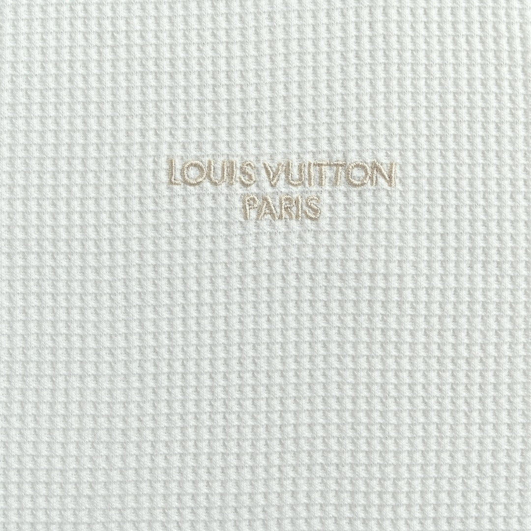 Louis Vuitton LV Two-Tone Textured Monogram Long Sleeve T-Shirt - White