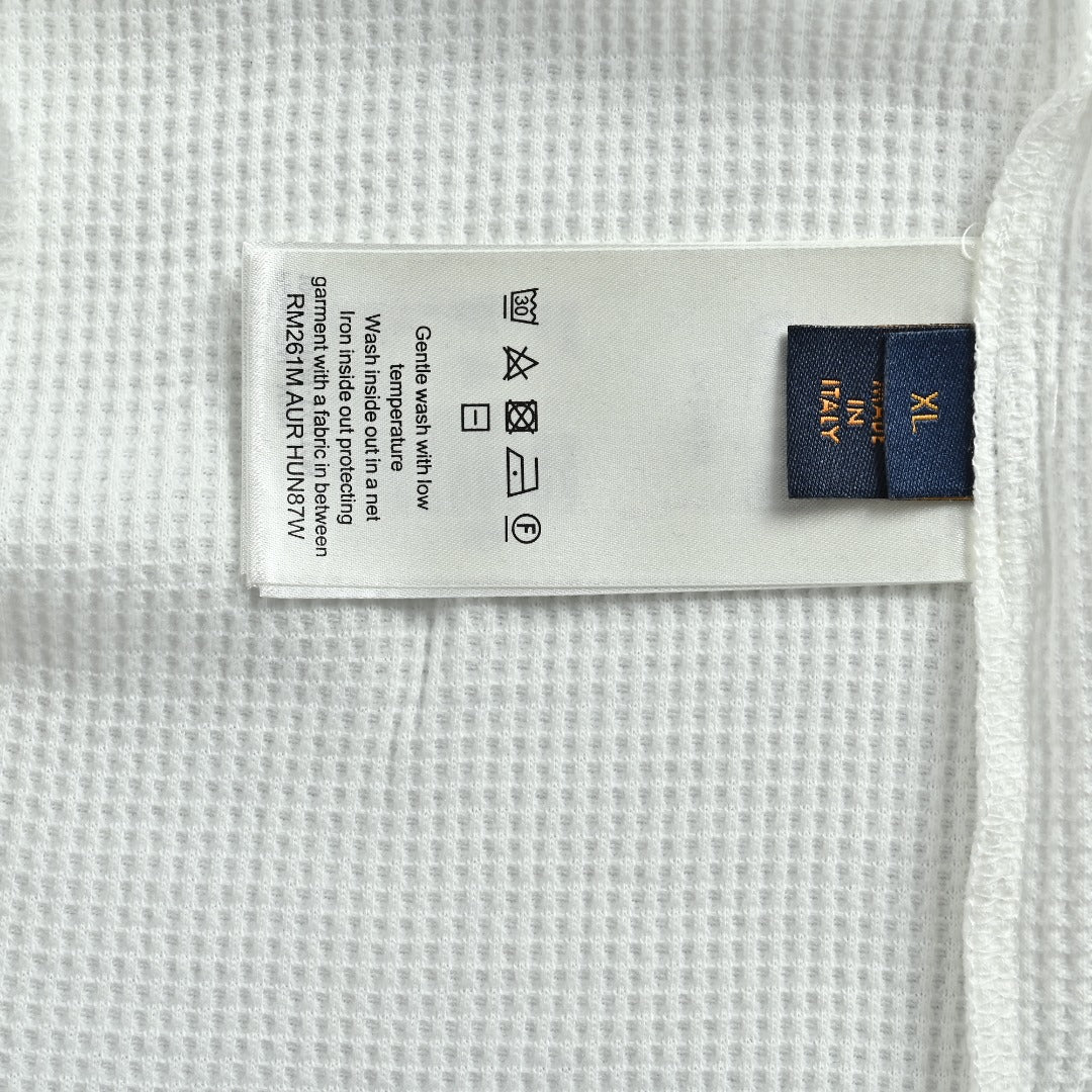 Louis Vuitton LV Two-Tone Textured Monogram Long Sleeve T-Shirt - White
