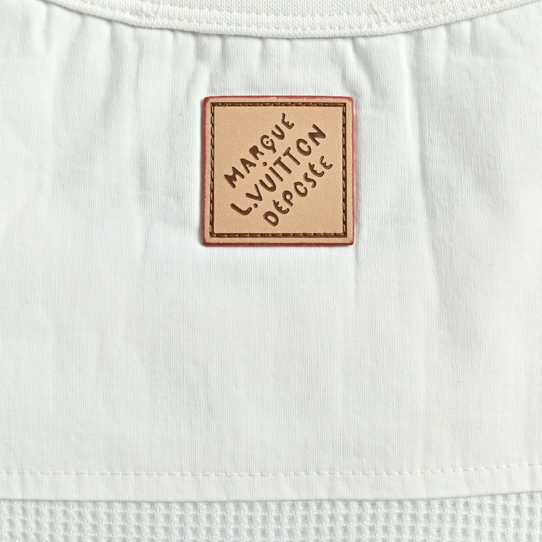 Louis Vuitton LV Two-Tone Textured Monogram Long Sleeve T-Shirt - White