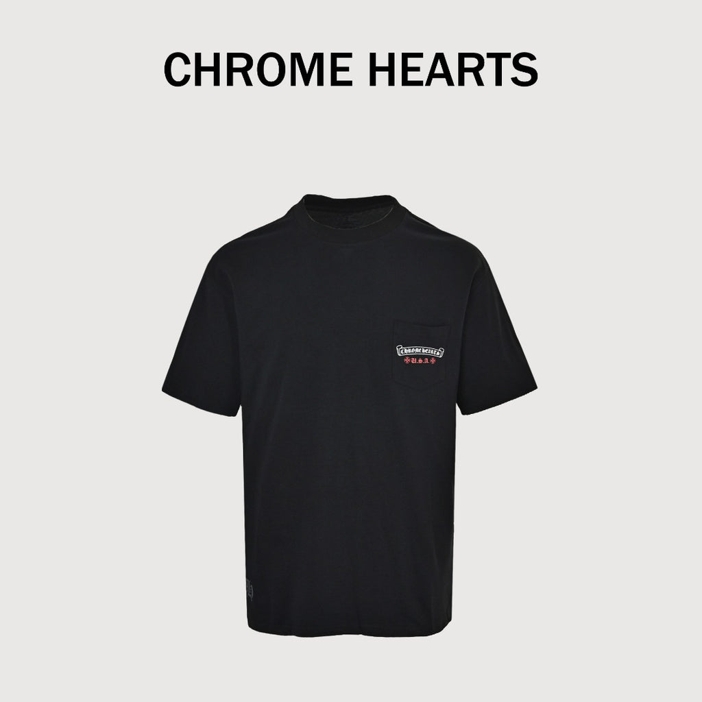 Chrome Hearts American Flag Graphic Short Sleeve T-Shirt - Black