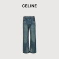 Celine 24SS Blue Distressed Straight-Leg Jeans