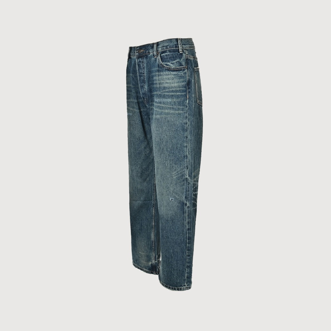 Celine 24SS Blue Distressed Straight-Leg Jeans