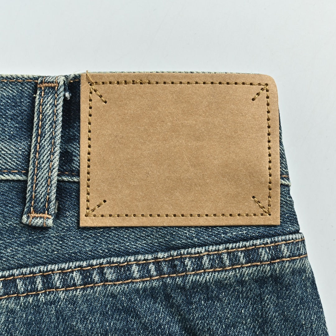 Celine 24SS Blue Distressed Straight-Leg Jeans