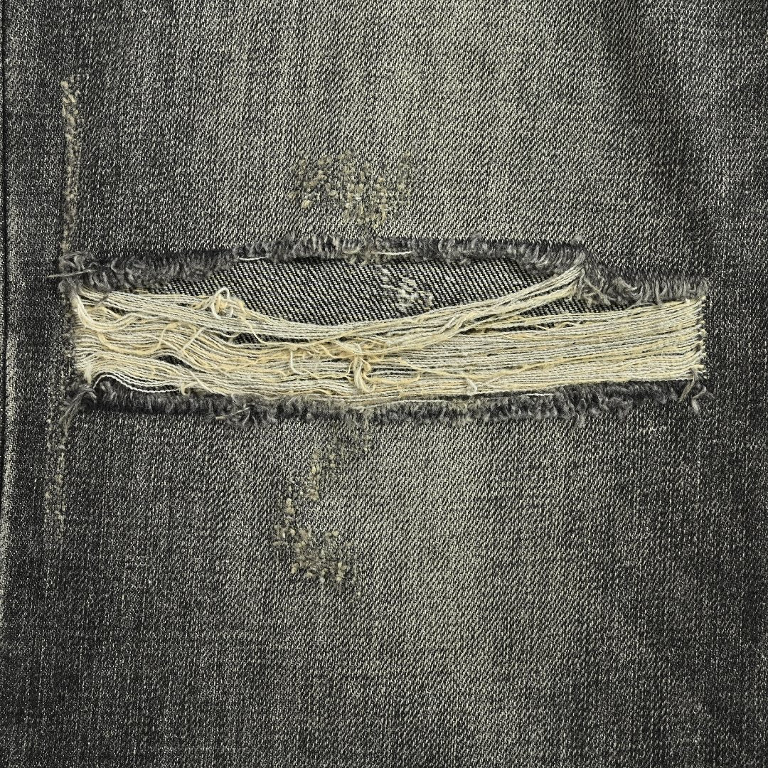 Celine 24SS Black Distressed Straight-Leg Jeans
