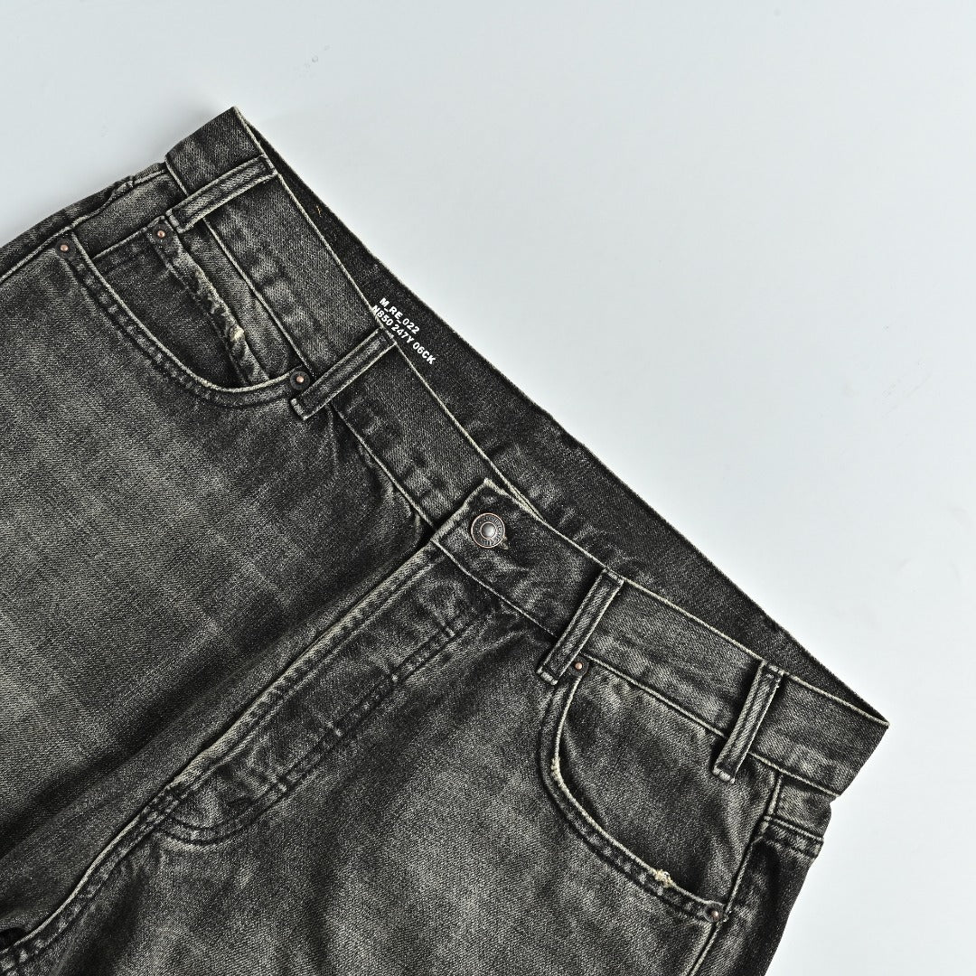 Celine 24SS Black Distressed Straight-Leg Jeans