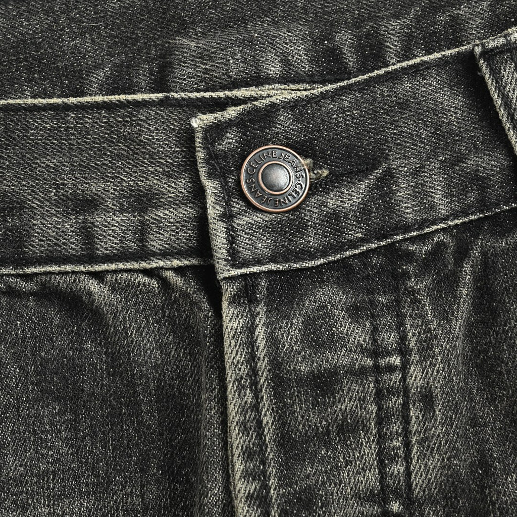 Celine 24SS Black Distressed Straight-Leg Jeans