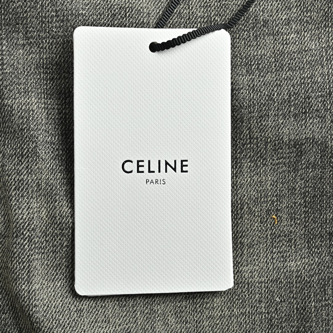 Celine 24SS Black Distressed Straight-Leg Jeans