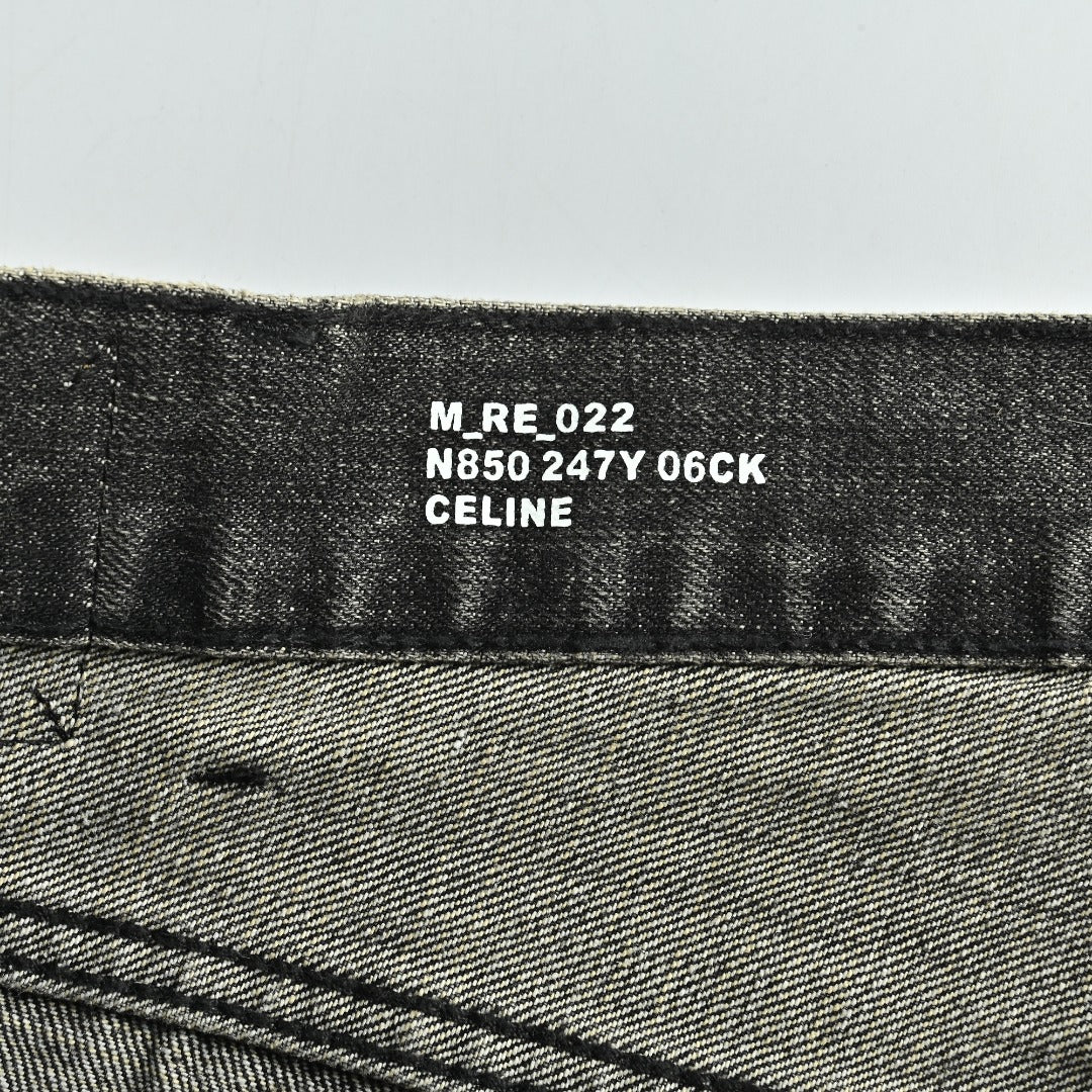 Celine 24SS Black Distressed Straight-Leg Jeans