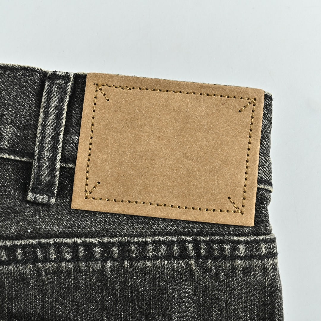 Celine 24SS Black Distressed Straight-Leg Jeans