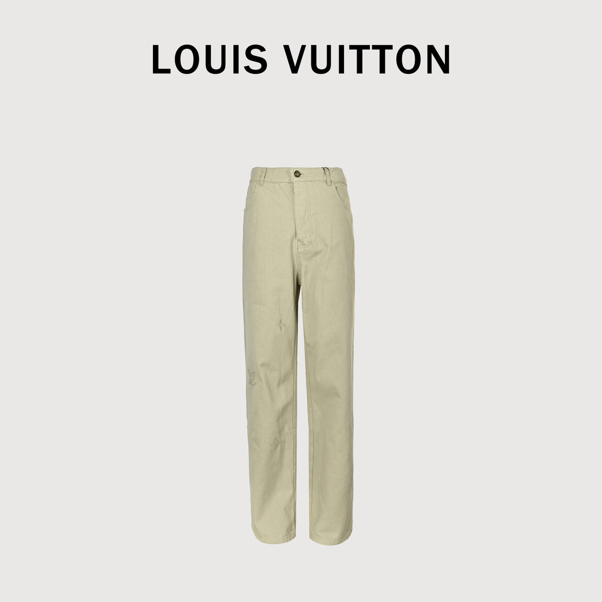 Louis Vuitton Pre-Fall 2026 Straight-Leg Embroidered Signature Trousers - Ecru