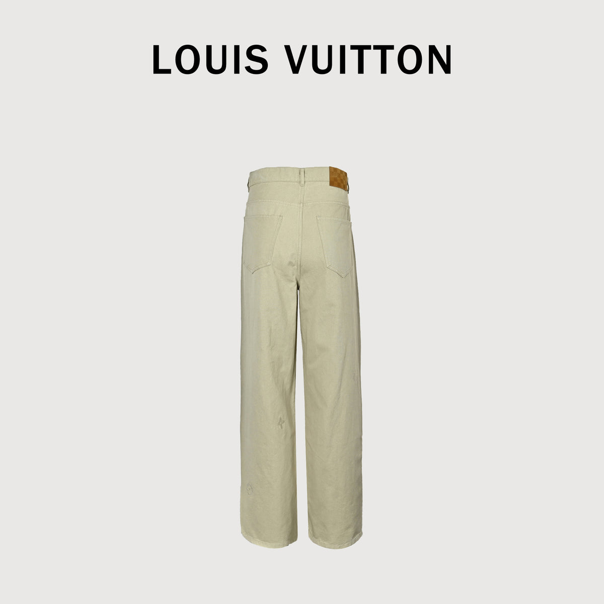 Louis Vuitton Pre-Fall 2026 Straight-Leg Embroidered Signature Trousers - Ecru
