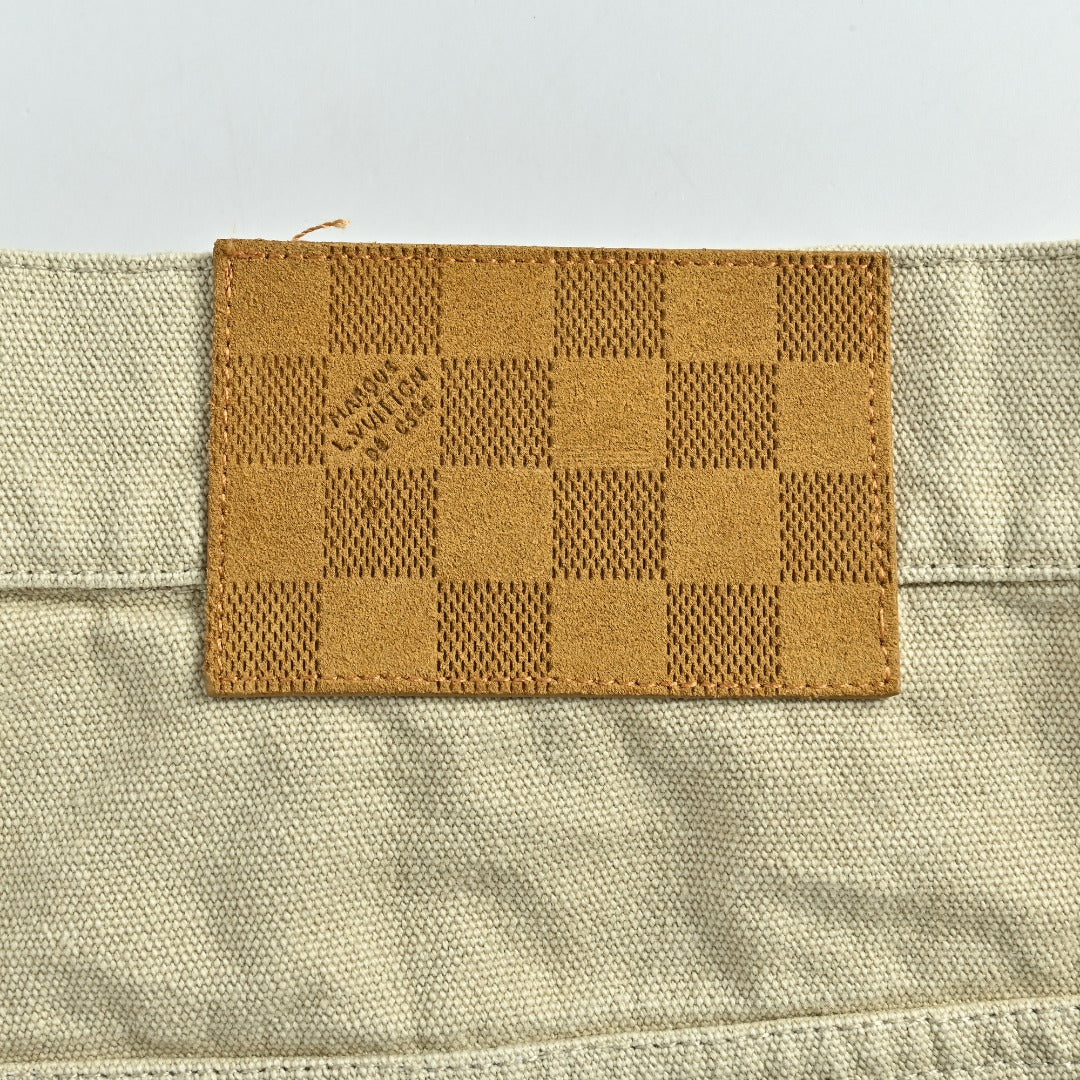 Louis Vuitton Pre-Fall 2026 Straight-Leg Embroidered Signature Trousers - Ecru