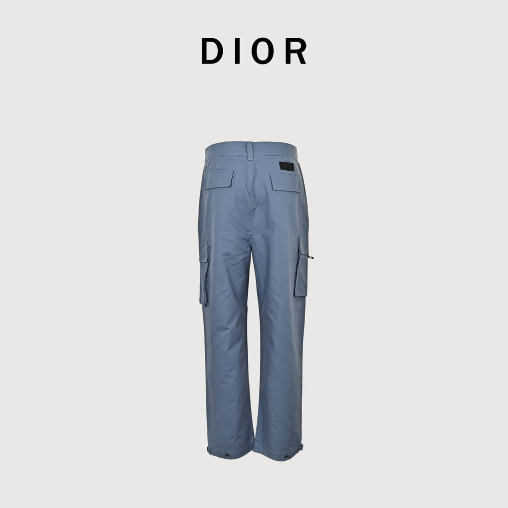 Dior CD Multi-Pocket Velcro Cargo Pants - Steel Blue