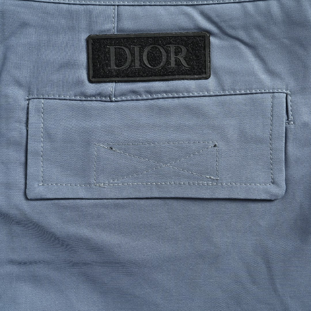 Dior CD Multi-Pocket Velcro Cargo Pants - Steel Blue