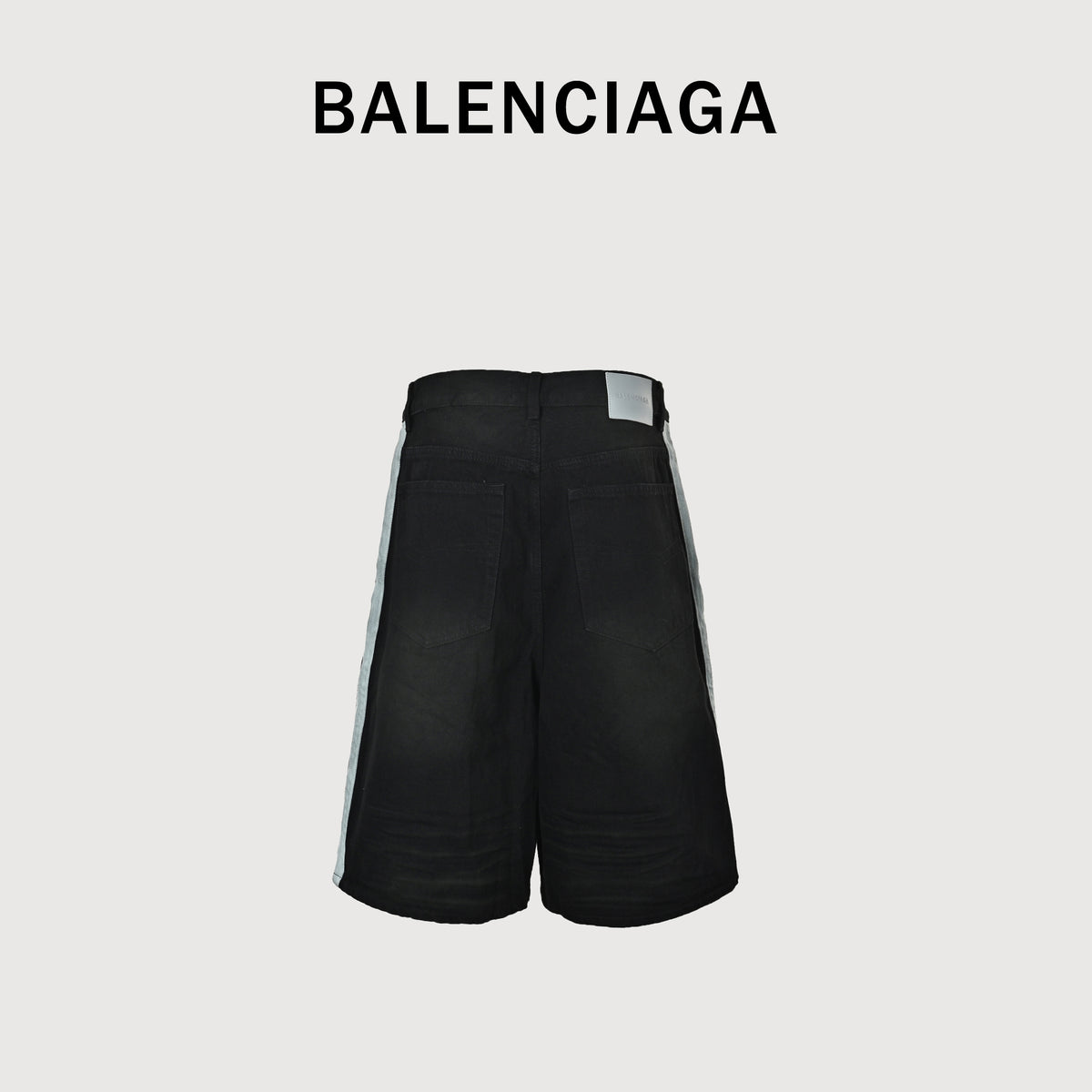 Balenciaga BLCG 26SS Contrast Logo Denim Shorts - Black