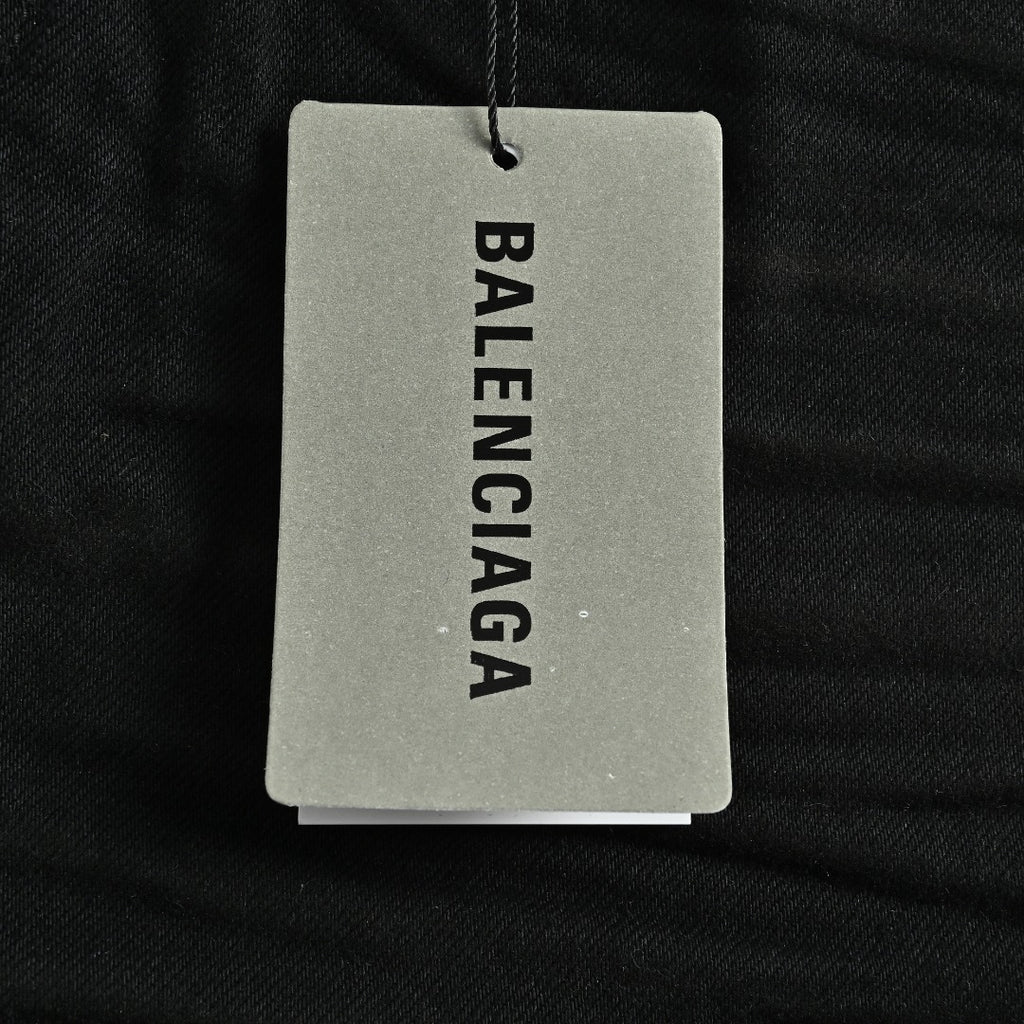 Balenciaga BLCG 26SS Contrast Logo Denim Shorts - Black