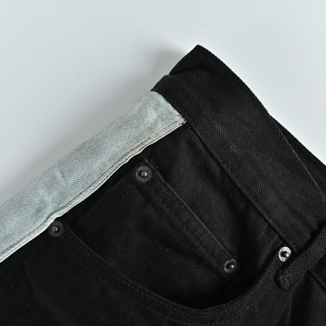 Balenciaga BLCG 26SS Contrast Logo Denim Shorts - Black