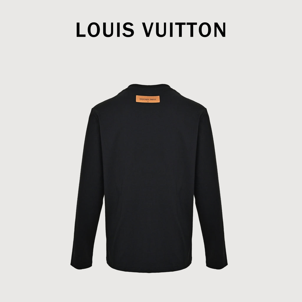 Louis Vuitton Embossed Logo Long Sleeve T-Shirt - Black