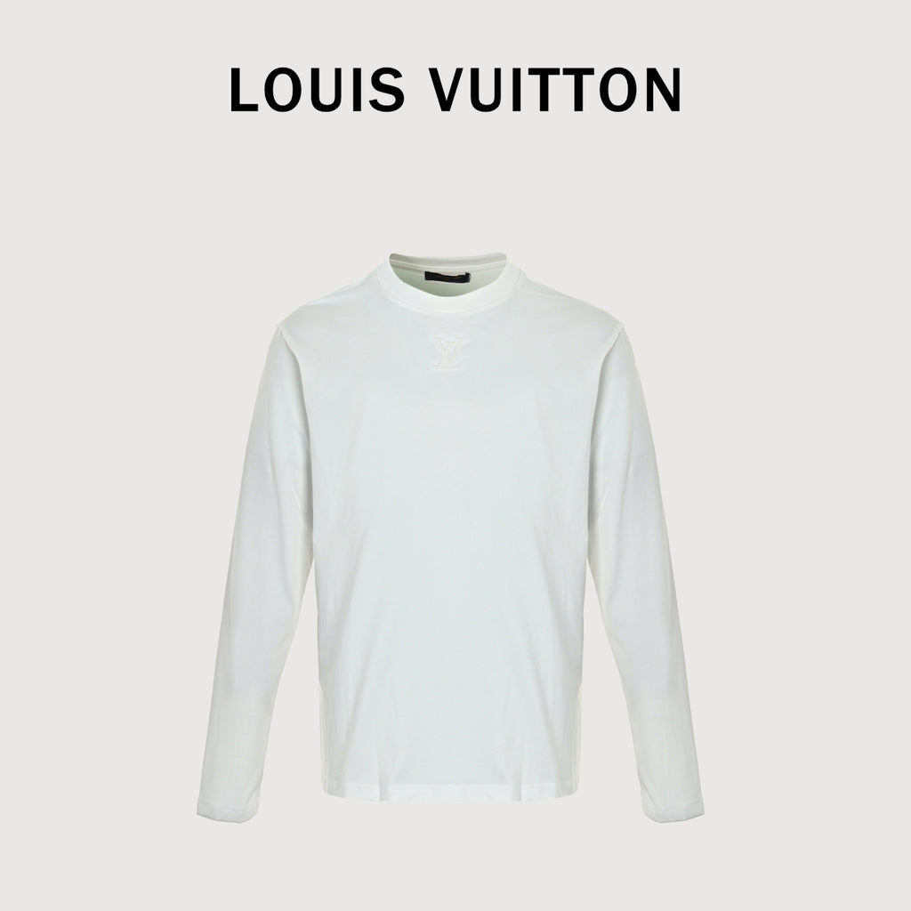 Louis Vuitton Embossed Logo Long Sleeve T-Shirt - White