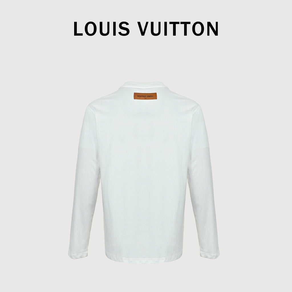 Louis Vuitton Embossed Logo Long Sleeve T-Shirt - White