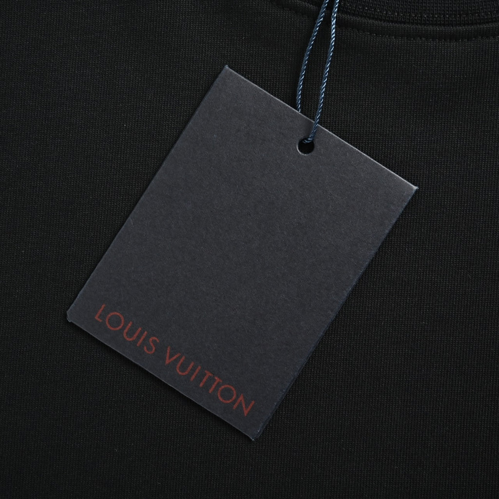 Louis Vuitton Four-Leaf Clover Graffiti Hand-Painted Long Sleeve T-Shirt - Black