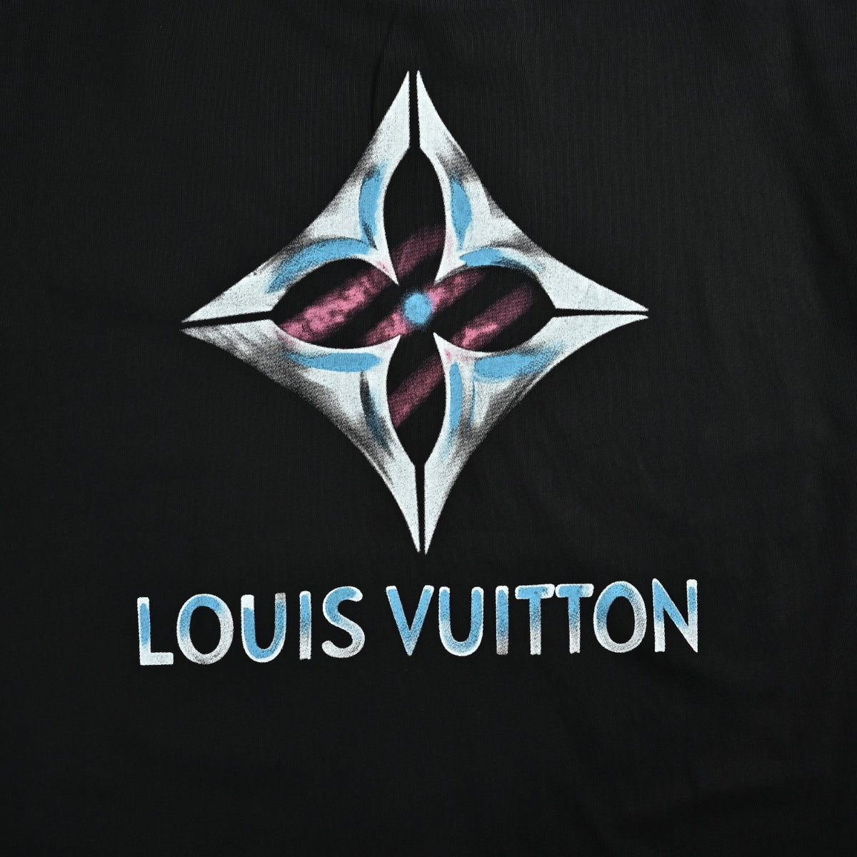 Louis Vuitton Four-Leaf Clover Graffiti Hand-Painted Long Sleeve T-Shirt - Black