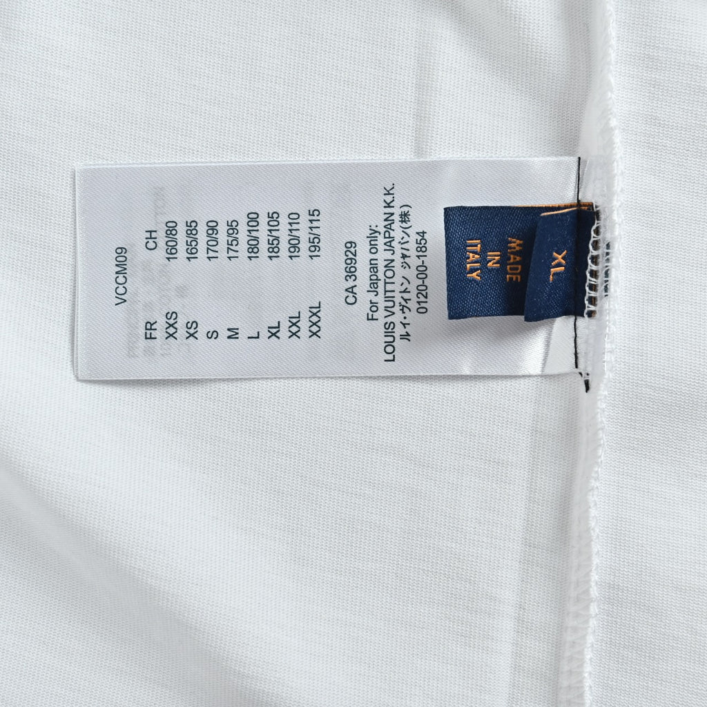 Louis Vuitton 26SS Wave Pattern Color-Block Monogram Embroidered Logo Long Sleeve T-Shirt - White