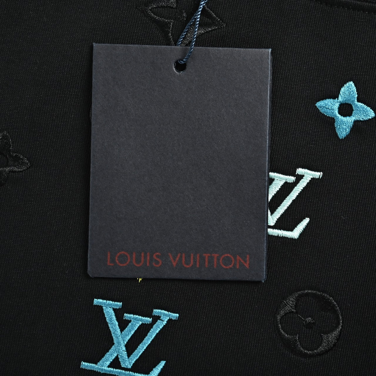 Louis Vuitton 26SS Wave Pattern Color-Block Monogram Embroidered Logo Long Sleeve T-Shirt - Black