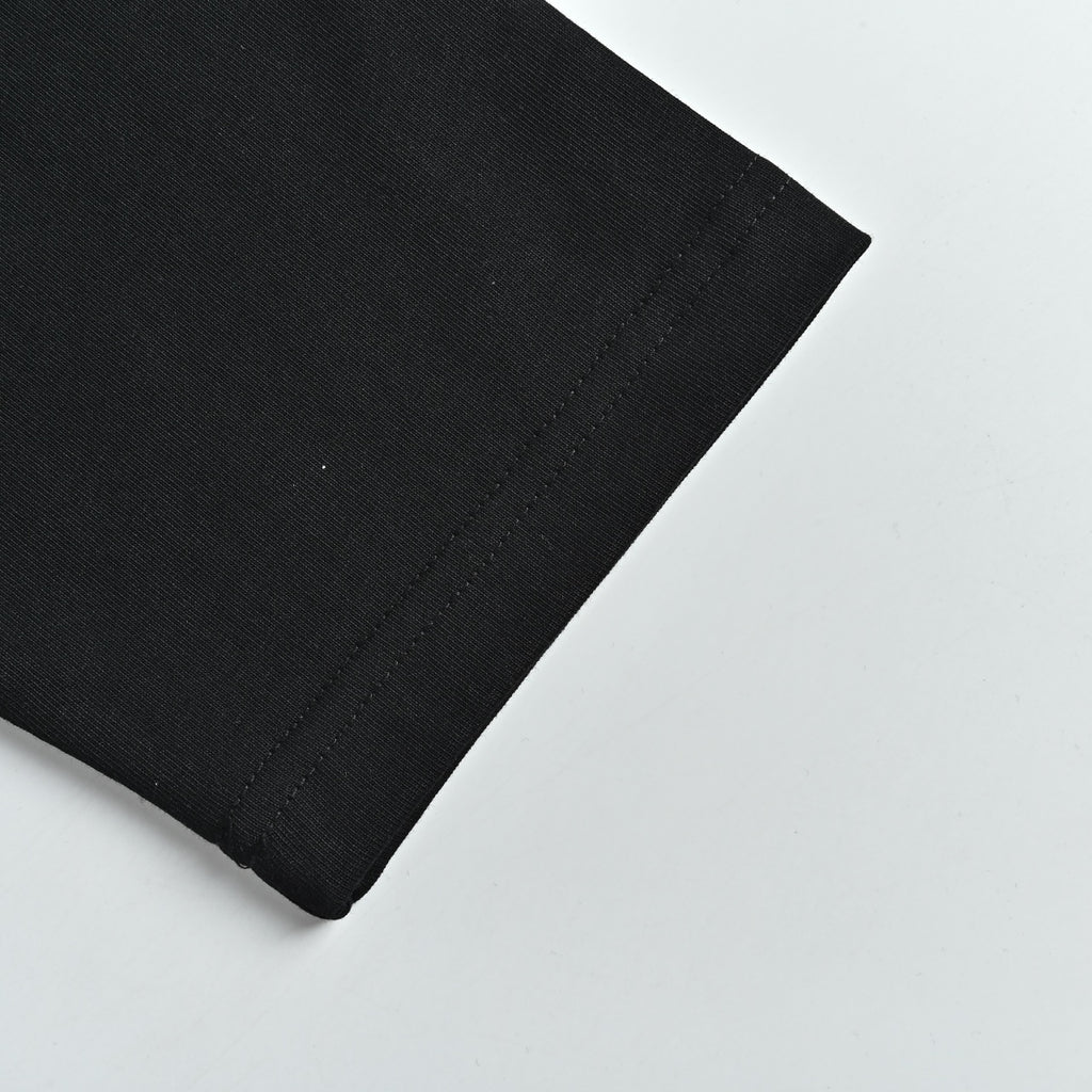 Louis Vuitton 26SS Wave Pattern Color-Block Monogram Embroidered Logo Long Sleeve T-Shirt - Black