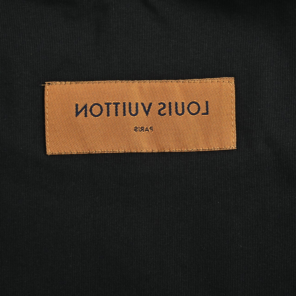 Louis Vuitton 26SS Wave Pattern Color-Block Monogram Embroidered Logo Long Sleeve T-Shirt - Black