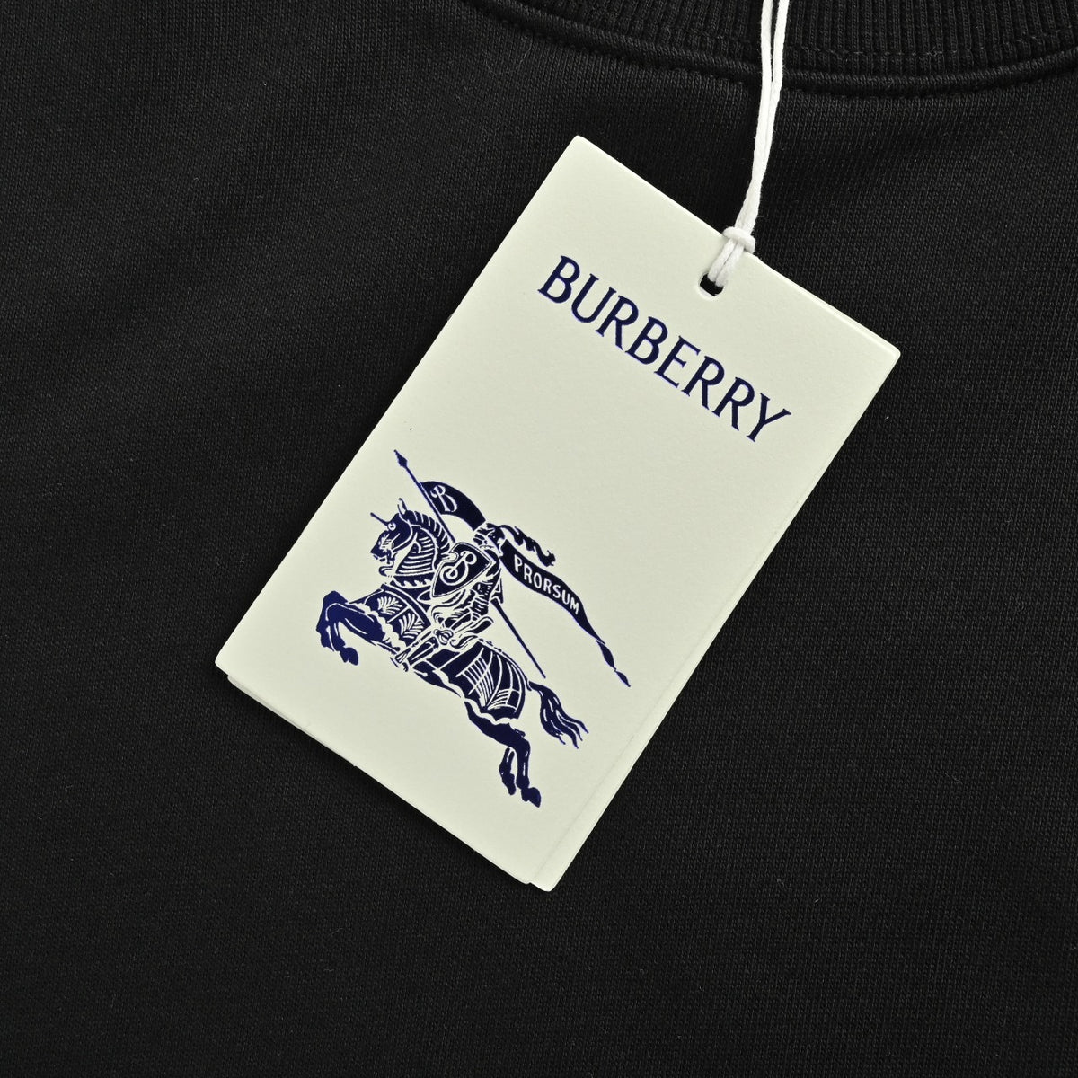 Burberry BBR Side Diamond Check Woven Tape Crewneck Sweatshirt - Black
