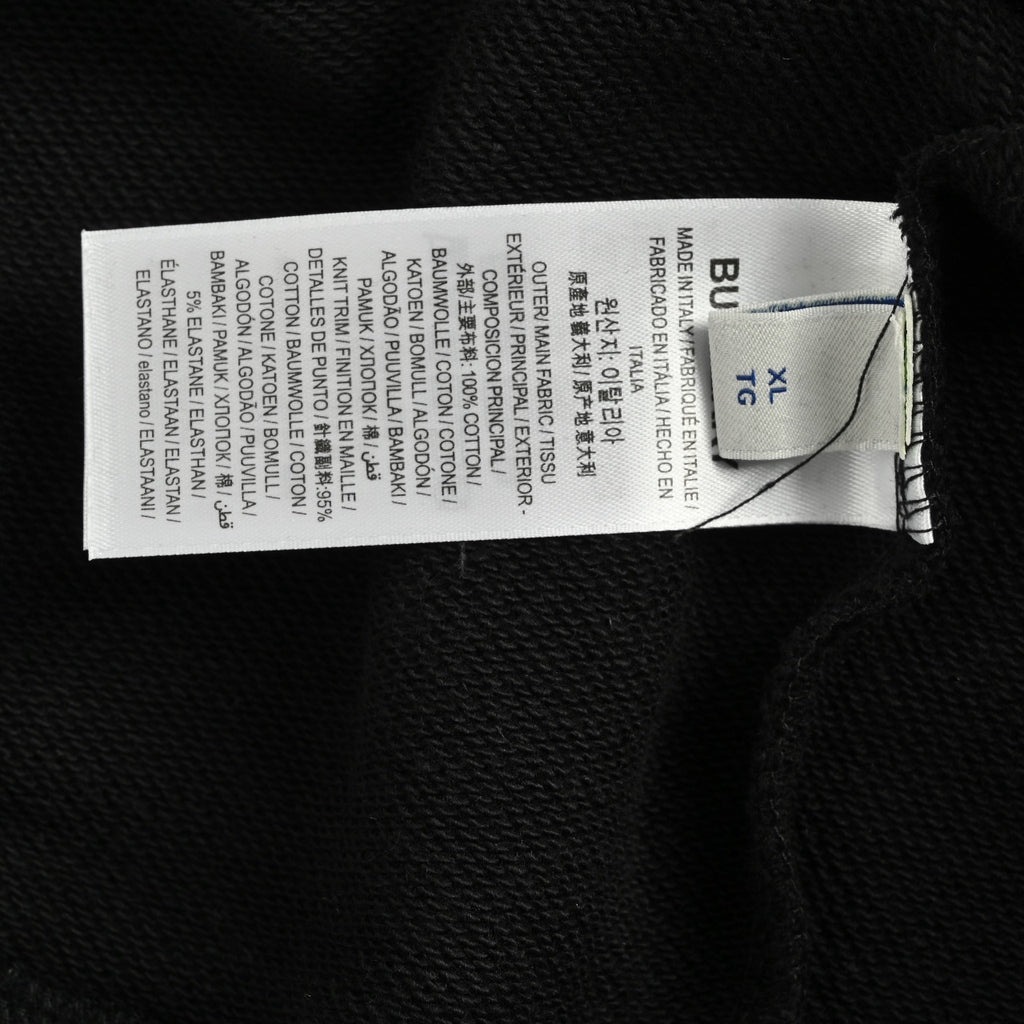 Burberry BBR Side Diamond Check Woven Tape Crewneck Sweatshirt - Black