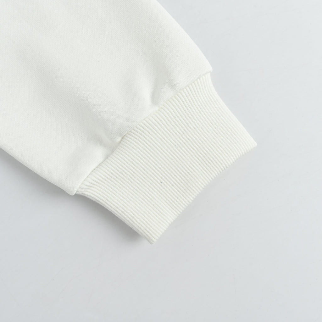 Burberry Micro Check Tartan Collar Spliced Cotton Crewneck Sweatshirt - White