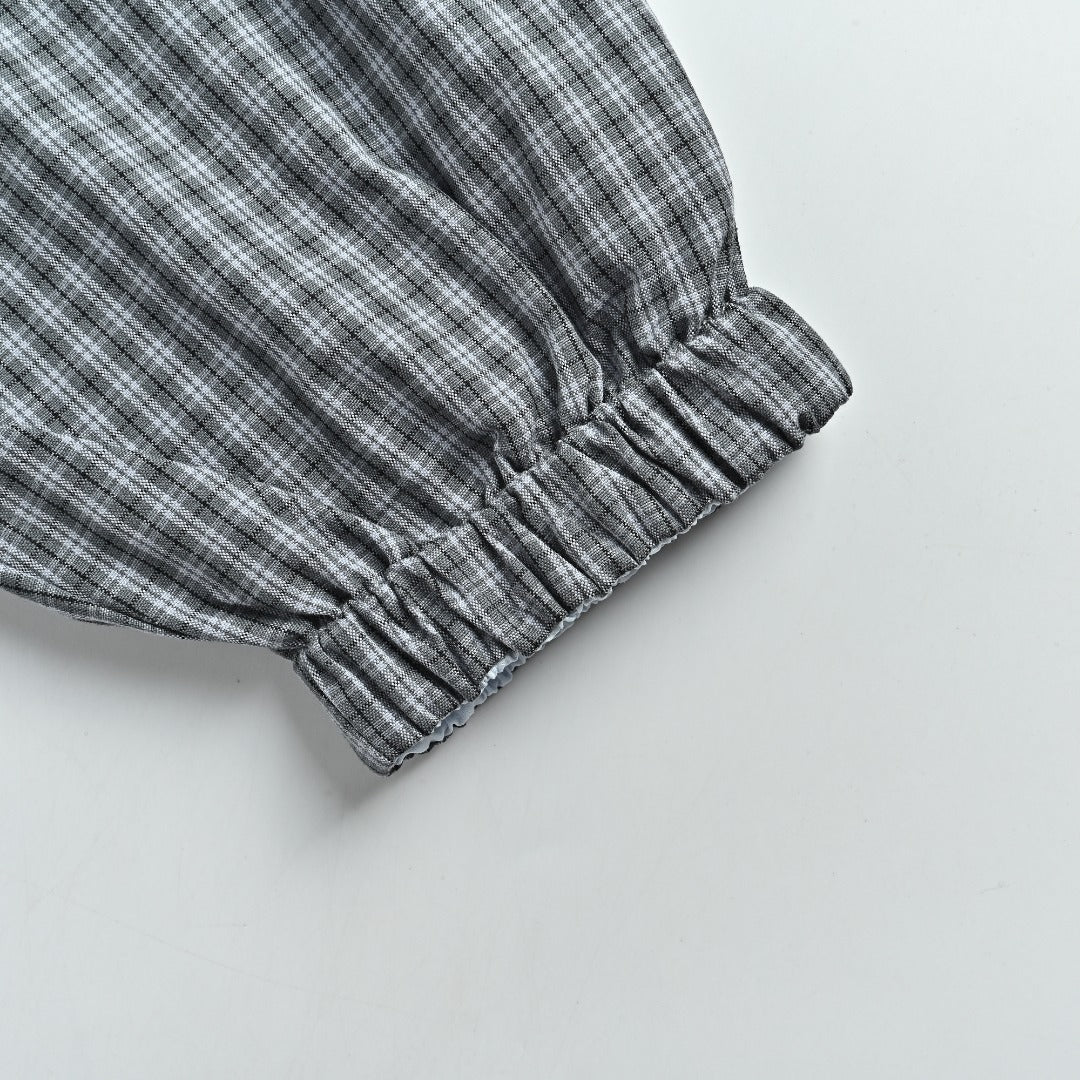 Prada Grey Check Reversible Zip-Up Blouson Jacket - Light Blue / Grey Check