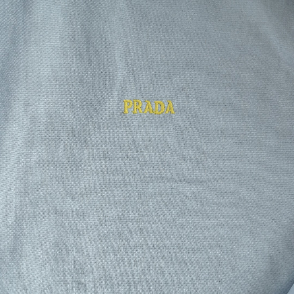Prada Grey Check Reversible Zip-Up Blouson Jacket - Light Blue / Grey Check