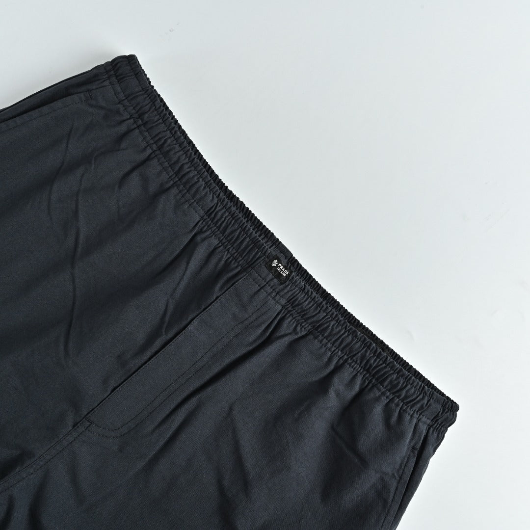 Prada PRD Two-Tone Logo Label Linen-Cotton Blend Casual Trousers - Black