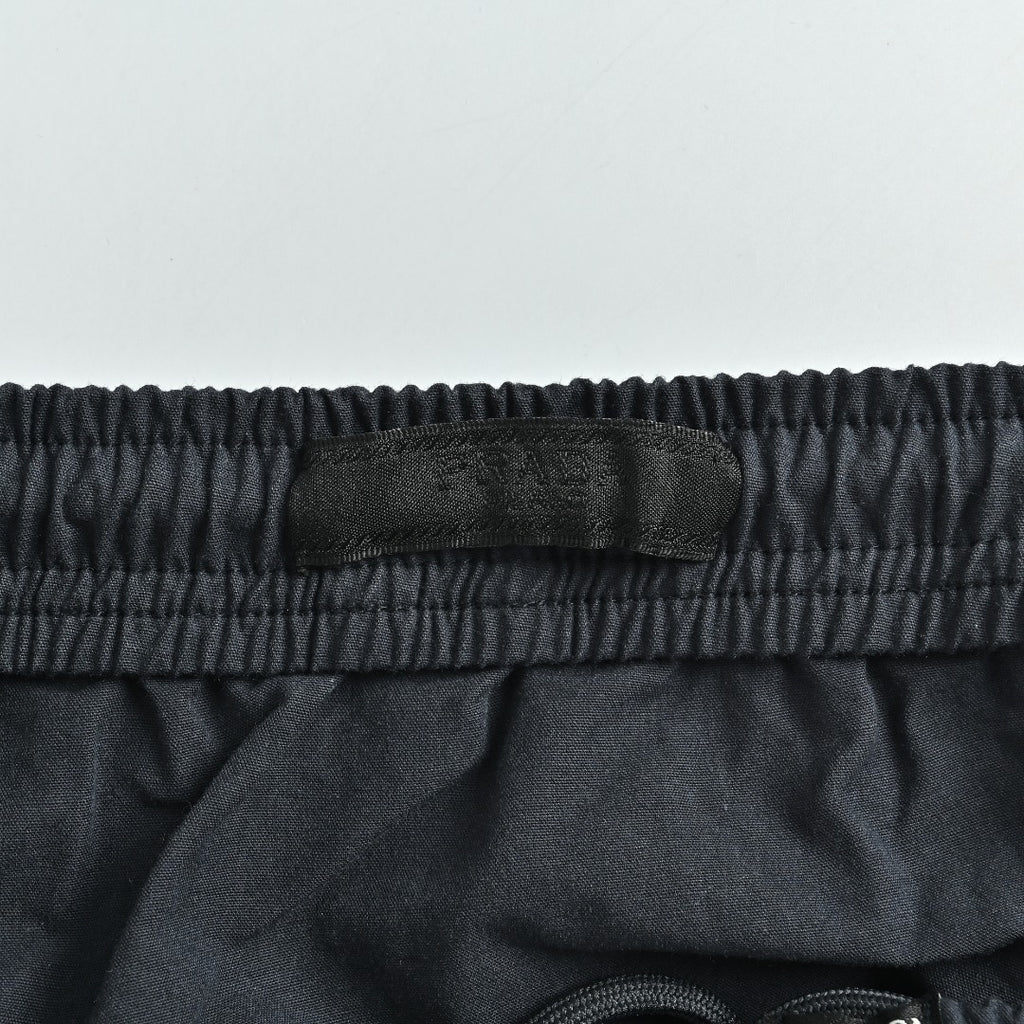 Prada PRD Two-Tone Logo Label Linen-Cotton Blend Casual Trousers - Black