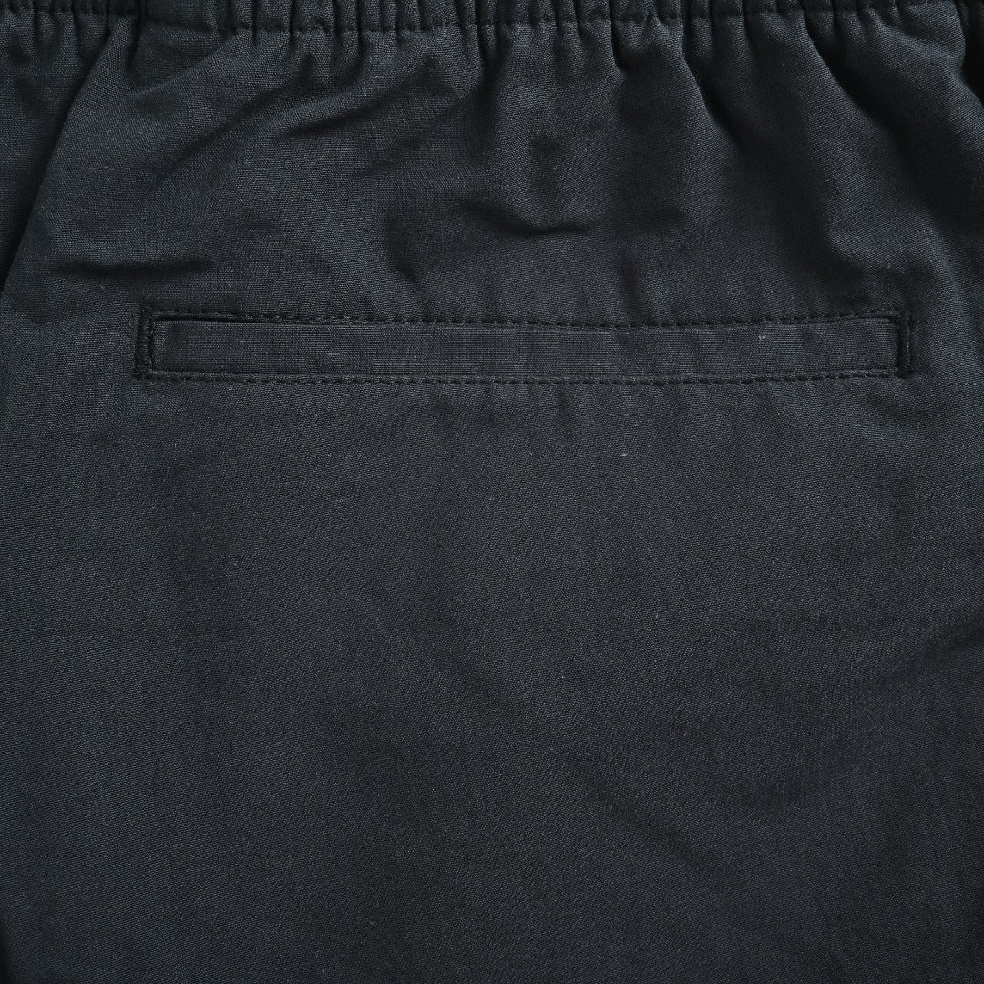 Prada PRD Two-Tone Logo Label Linen-Cotton Blend Casual Trousers - Black