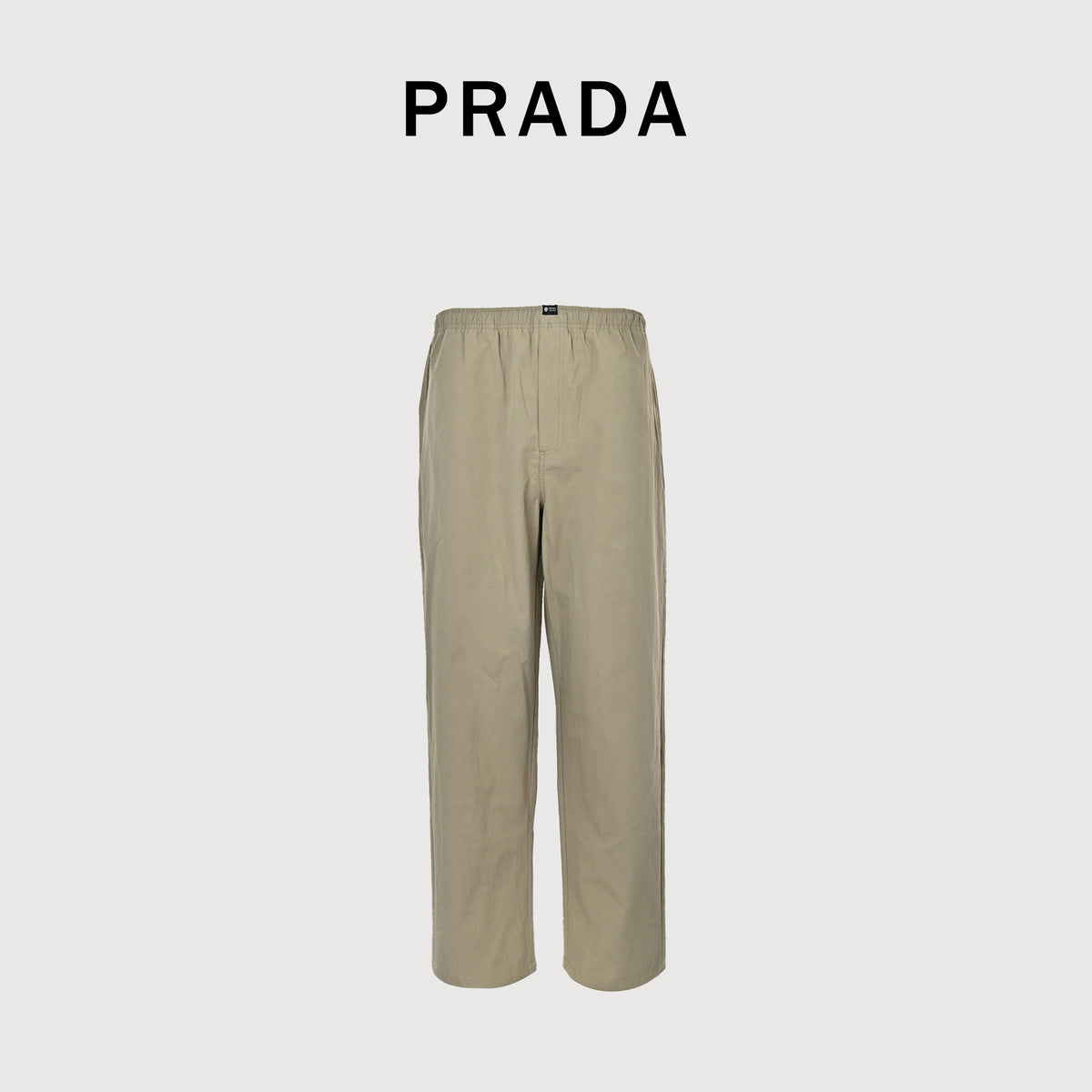 Prada PRD Two-Tone Logo Label Linen-Cotton Blend Casual Trousers - Taupe