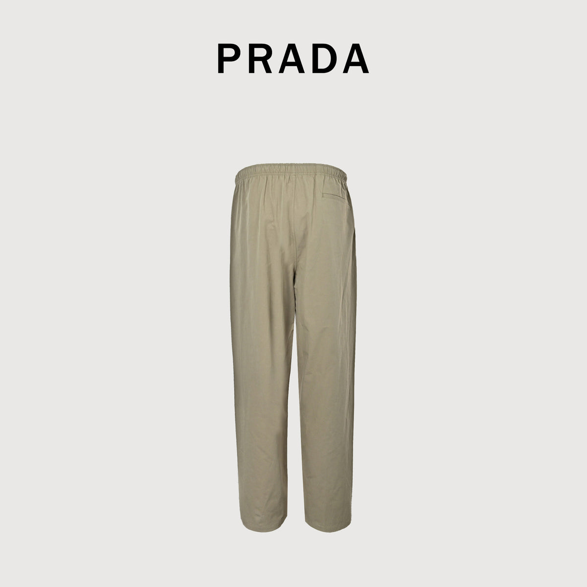Prada PRD Two-Tone Logo Label Linen-Cotton Blend Casual Trousers - Taupe