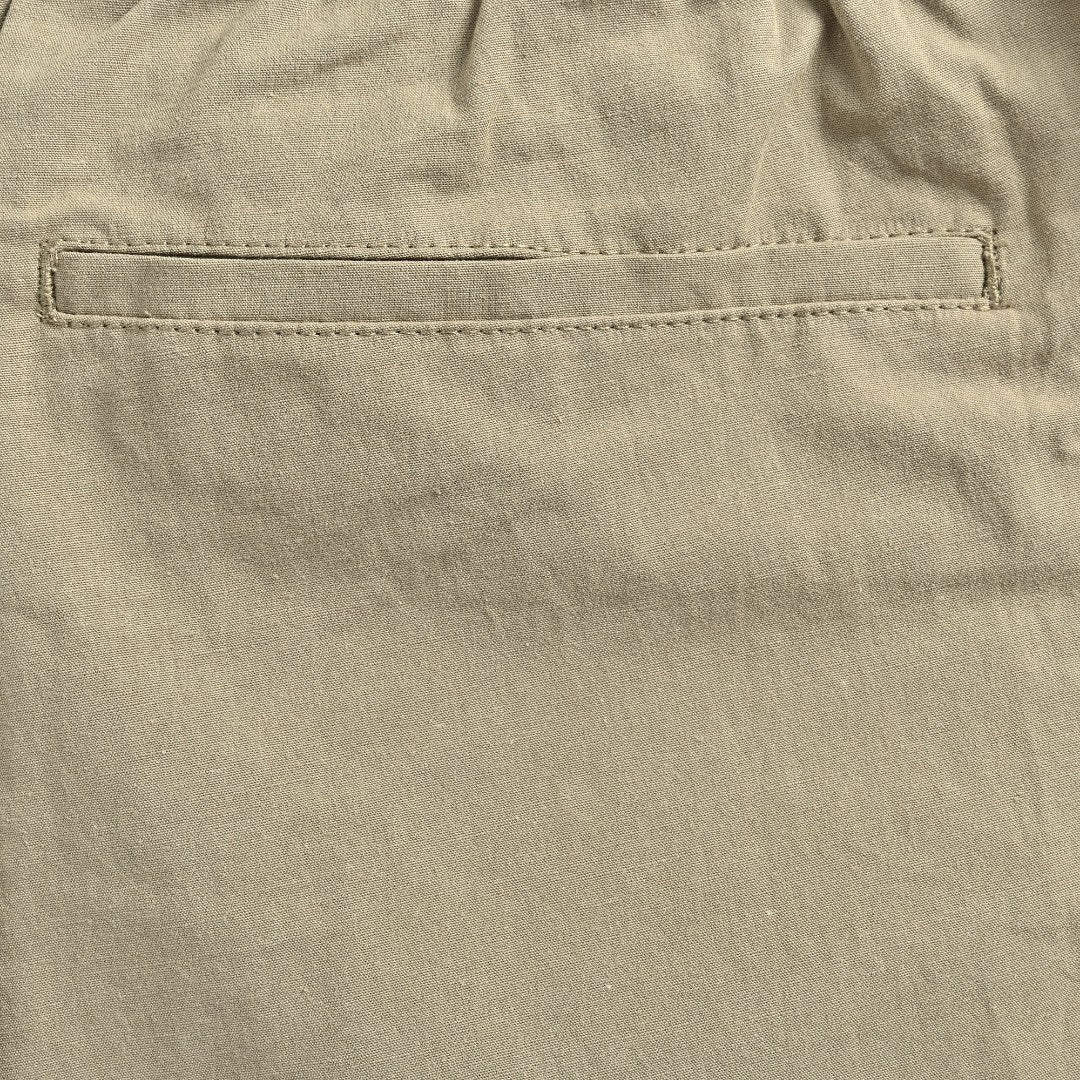 Prada PRD Two-Tone Logo Label Linen-Cotton Blend Casual Trousers - Taupe